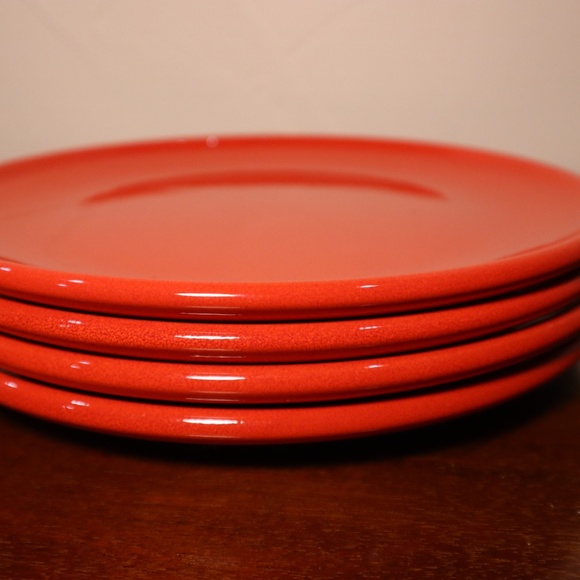 Vintage Waechtersbach Red West Germany Dinner Plates - Set of 4 / 10" Across - Picture 5 of 5